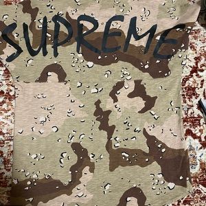 Supreme mens long sleeve camo shirt